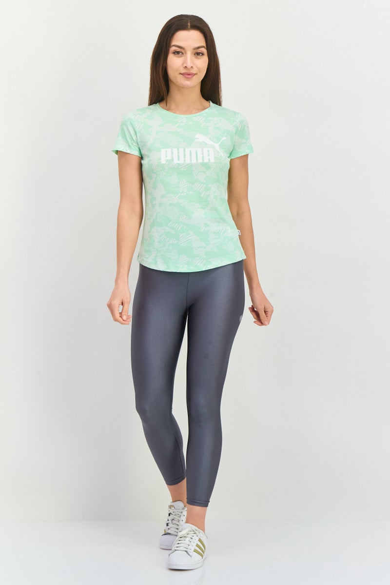 PUMA Women Sportswear Fit Short Sleeve Training Top, Green - Image 2